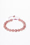 Certified Faceted Strawberry Quartz Natural Stone Macrame Bracelet - 5