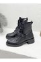 D25Kb-8410 Genuine Leather Front Buckle Detail Boots for Women - 2