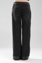 Women's Faux Leather Paneled Chain Detailed Design Trousers - 3