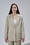 Beige Double-Breasted Regular Blazer Suit - 2