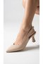 Women's Pointed Toe Slingback (6 cm) Heeled Shoes |   Elegant Buckle-Strapped Mid-Heel Casual & Stylish Model