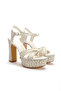 Women's Platform Full Pearl Wedding Dress Shoes - 3