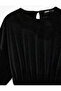 Long Sleeve Crew Neck Glitter Velvet Above Knee Dress - 4