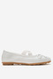 Women's Strappy Ballerina Shoes Real Leather Zy 4047 White