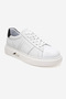 Men's Thick Sole Lace-Up Sports Shoes Real Leather Cr 2819 White - 3