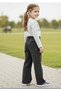 Jeans Girls' Jeans Without Lycra Patterned Elastic Waist 100% Cotton Wide Leg Denim Trousers - 2