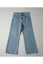 Girls' Denim Wide-Leg Pants with Stone Details and Bow - 2