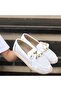 Riwan White Skin Ballerina Shoes - 5