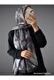 شال ناعم منقوش من سلسلة باتيك - أسود