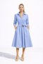 Midi Length Stylish Poplin Shirt Dress with Belt Cou-31