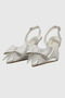 Elina Satin Bow Detail Women's Heeled Shoes with Back Belt - 6