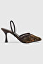 Leila Brown Sequin Elastic-Back Pointed-Toe Women's Heeled Shoes - 3