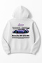 White Oversized Unisex Berry Porsche 911 Gt3 Rs Printed Hooded Sweatshirt - 2