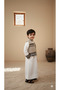 Boys Traditional Ramadan Thobe & Embroidered Vest with pouch - 3