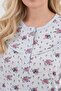 Women's Blue Floral Patterned Button Detailed Cotton Plus Size Maternity Pajama Set - 8
