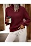Turtleneck Jacquard Pattern Comfortable Fit Long Sleeve Women's Knitwear Sweater Stylish New - 4