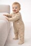 Newborn Baby Corded Fabric Romper – Soft Textured, Long Sleeved, Footed Baby Romper - 4