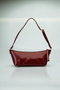 Wrinkled Leather Mini Shoulder Bag with Adjustable Strap, Zippered Women's Bag
