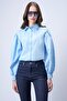 Baby Blue Balloon Sleeve Shirt