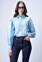 Baby Blue Balloon Sleeve Shirt - 4