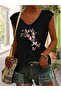 Purple Butterfly Printed Women's Oversize Sleeveless T-Shirt