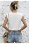 Ribbon Printed Women's Oversize Sleeveless T-Shirt - 2
