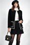 Women's Mock Neck Thread Knit Detailed Comfortable Fit Long Sleeve Design Knitwear Jacket - 6