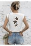 Leopard Star Back Printed Women's Oversize Sleeveless T-Shirt