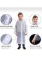 Unisex Children's White Water-Resistant Raincoat with Snap Fasteners Hooded - 4