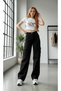 Criss Stretch Fabric Women's Cargo Wash Super High Waist Loose Leg Denim Loose Palazzo Pants - 5
