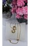 Letter S Balloon Steel Necklace - Gold & Silver Color Options 45cm Stainless & Tarnish Resistant - 3