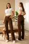 Clara Stretch Fabric Women's Dark Cargo Wash Super High Waist Loose Leg Denim Loose Palazzo Pants - 6