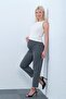 Maternity Flexible Abdominal Band Adjustable Waistband Mom Fit Classic Fabric Trousers Anthracite - 6