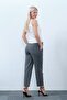Maternity Flexible Abdominal Band Adjustable Waistband Mom Fit Classic Fabric Trousers Anthracite - 8