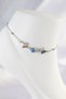 316L Steel Silver Color Evil Eye Bead Detail Butterfly Anklet Does Not Tarnish |   Stylish and Durable Jewelry - 3