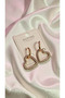 Xuping Steel Heart Figured Zircon Stone Rose Gold Earrings
