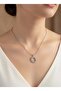 Steel Moon Star Zircon Stone Necklace