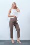 Maternity Flexible Abdominal Band with Adjustable Waist, Mom Fit Classic Fabric Pants Mink - 3