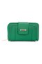 Women's Green Zippered Wallet with Leather-Look Card Holder Compartments, Medium Size Stylish Hand Wallet, Triple Set - 3
