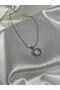Steel Moon Star Zircon Stone Necklace - 5