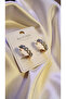 Xuping Steel Zircon Stone Rose Gold Hoop Earrings
