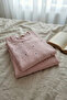 Heart Patterned Powder Women's Pajama Set Waffle Fabric Flexible Textured Seasonal Top and Bottom Set - 4