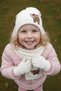 Girl's Cat Scarf-Beret-Gloves Set of 3 White (3-8 Years)