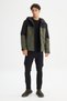 Hooded Relaxed Khaki Men's Coat L2520257801