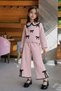 My Little One's Cicileri Bow Detailed Knitwear Sweater and Pants 2-Piece Girls' Set - Pink