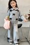 My Little One's Cicileri Bow Detailed Knitwear Sweater and Pants 2-Piece Girls' Set - Gray - 2