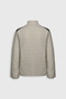 Men's Beige Standard Fit Regular Cut Quilted Patterned Mock Neck Zipper Side Pocket Puffer Coat - 3