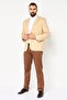 Design Men Regular Fit Stripe Semi Formal Blazer, Beige - 4