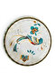 Real Gold Gilded Hummingbird Patterned 26 cm Glass Serving Plate Set (6 Pieces)