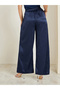 Women Blue Shimmer Wide Leg Trousers - 5